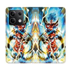 Housse cuir portefeuille pour Xiaomi Redmi Note 13 5G Manga Dragon Ball Sangoku Blanc