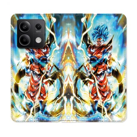 Housse cuir portefeuille pour Xiaomi Redmi Note 13 5G Manga Dragon Ball Sangoku Blanc