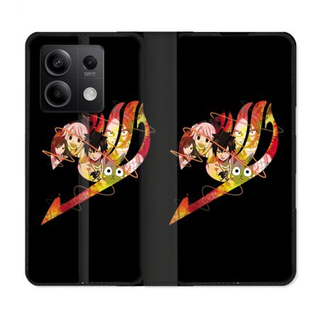 Housse cuir portefeuille pour Xiaomi Redmi Note 13 5G Manga Fairy Tail Logo Noir