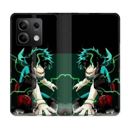 Housse cuir portefeuille pour Xiaomi Redmi Note 13 5G Manga My Hero Academia Deku