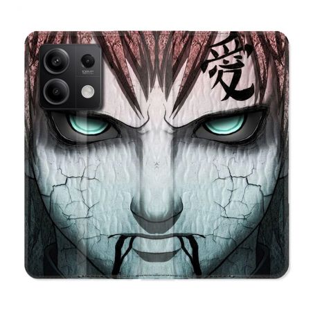 Housse cuir portefeuille pour Xiaomi Redmi Note 13 5G Manga Naruto Gaara