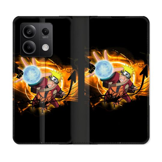 Housse cuir portefeuille pour Xiaomi Redmi Note 13 5G Manga Naruto Noir