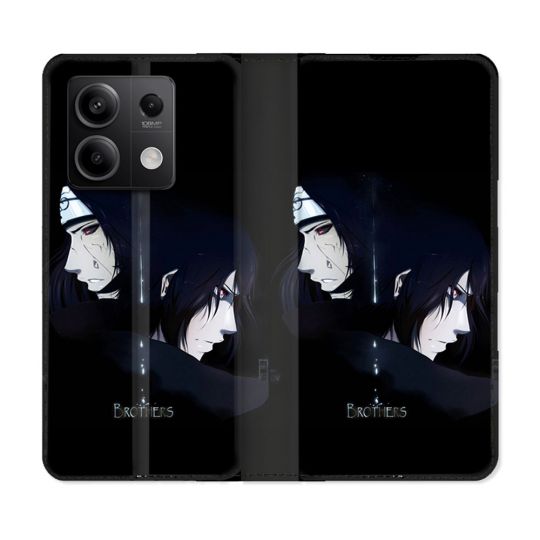 Housse cuir portefeuille pour Xiaomi Redmi Note 13 5G Manga Naruto Sasuke Itachi