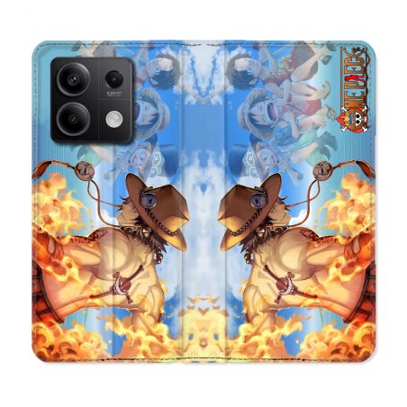 Housse cuir portefeuille pour Xiaomi Redmi Note 13 5G Manga One Piece Ace Color
