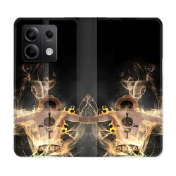 Housse cuir portefeuille pour Xiaomi Redmi Note 13 5G Manga One Piece Ace Noir