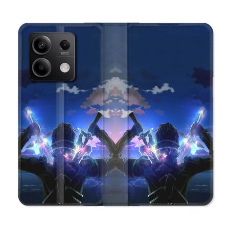 Housse cuir portefeuille pour Xiaomi Redmi Note 13 5G Manga SAO sword Art Online Epee