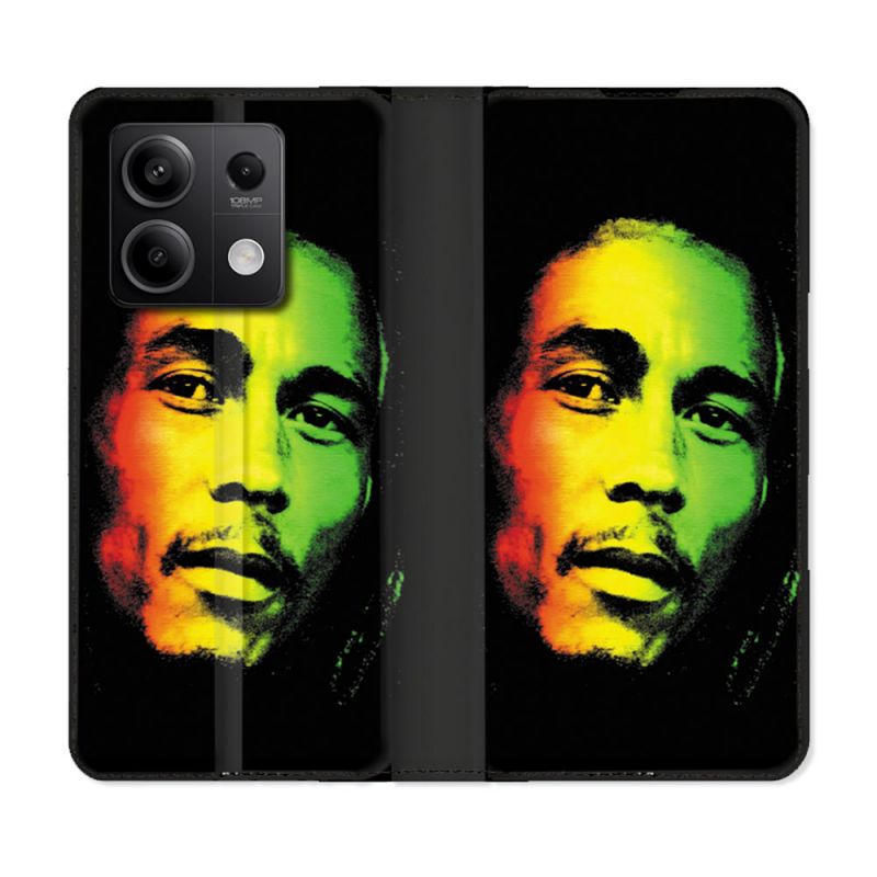 Housse cuir portefeuille pour Xiaomi Redmi Note 13 5G Musique Bob Marley 2