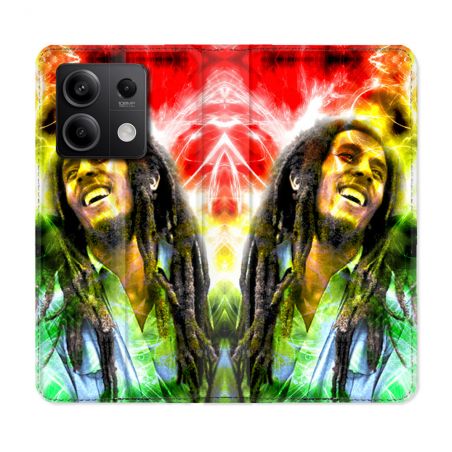 Housse cuir portefeuille pour Xiaomi Redmi Note 13 5G Musique Bob Marley Color