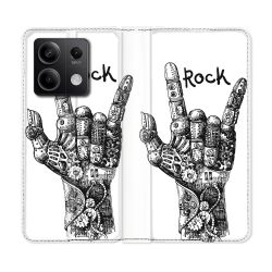 Housse cuir portefeuille pour Xiaomi Redmi Note 13 5G Musique Rock Main