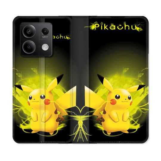 Housse cuir portefeuille pour Xiaomi Redmi Note 13 5G Pokemon Pikachu Eclair