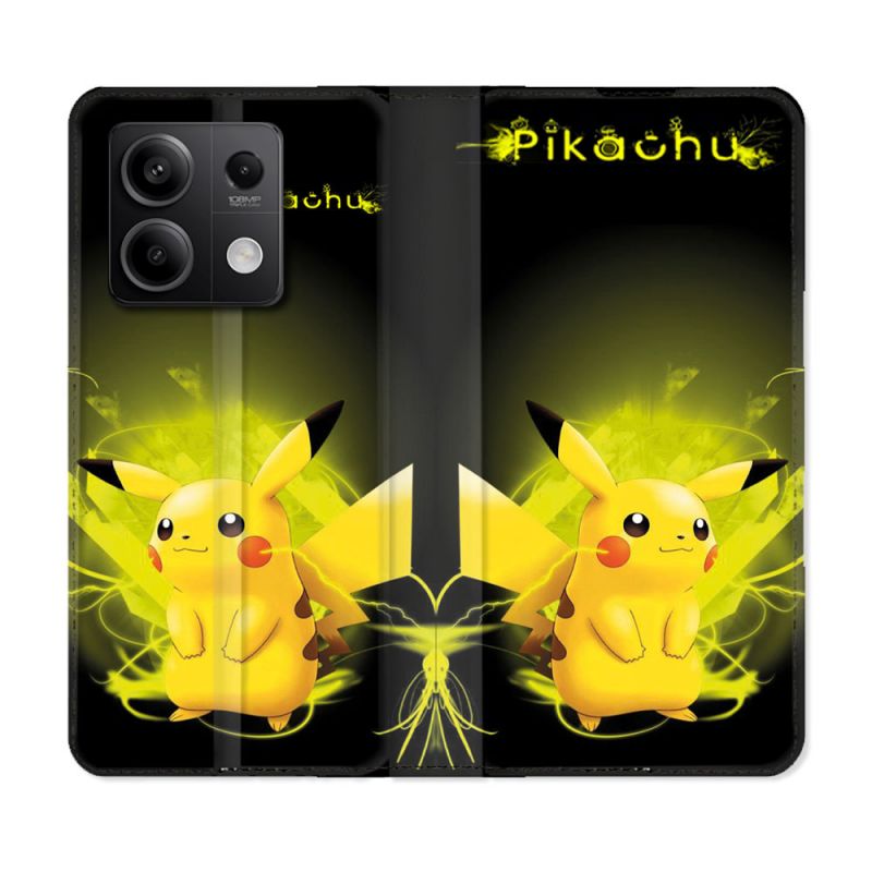 Housse cuir portefeuille pour Xiaomi Redmi Note 13 5G Pokemon Pikachu Eclair