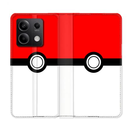 Housse cuir portefeuille pour Xiaomi Redmi Note 13 5G Pokemon Pokeball