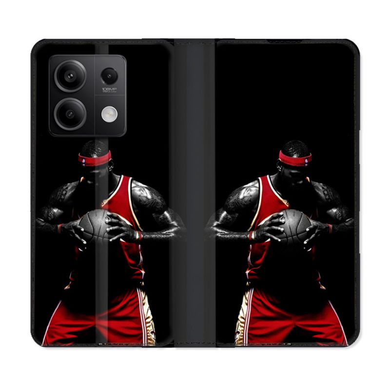 Housse cuir portefeuille pour Xiaomi Redmi Note 13 5G Sport Basketeur