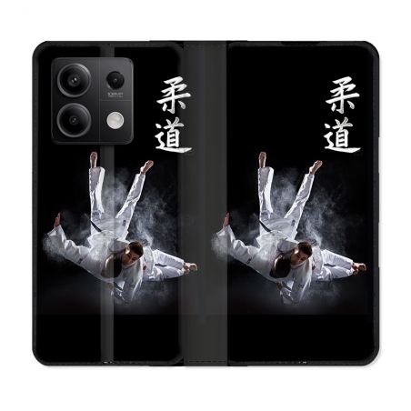 Housse cuir portefeuille pour Xiaomi Redmi Note 13 5G Sport Judo Noir