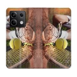 Housse cuir portefeuille pour Xiaomi Redmi Note 13 5G Sport Tennis Glissade