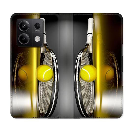 Housse cuir portefeuille pour Xiaomi Redmi Note 13 5G Sport Tennis Reflet