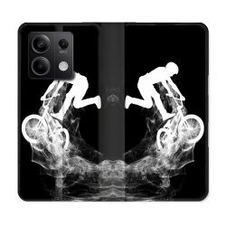 Housse cuir portefeuille pour Xiaomi Redmi Note 13 5G Sport VTT Noir