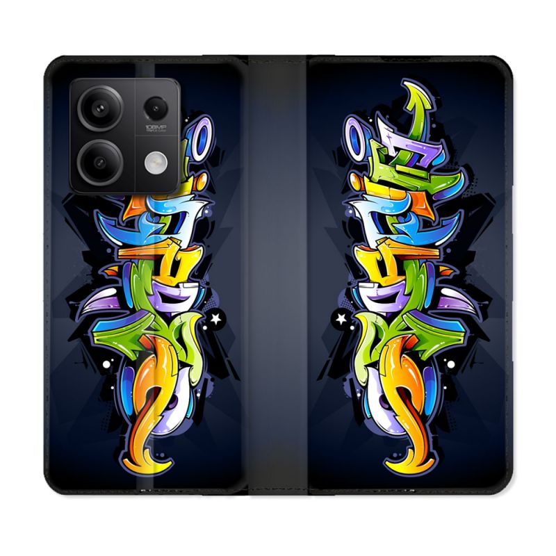 Housse cuir portefeuille pour Xiaomi Redmi Note 13 5G Street Art Graffiti