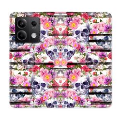 Housse cuir portefeuille pour Xiaomi Redmi Note 13 5G Tete de Mort Pattern