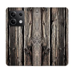 Housse cuir portefeuille pour Xiaomi Redmi Note 13 5G Texture Bois