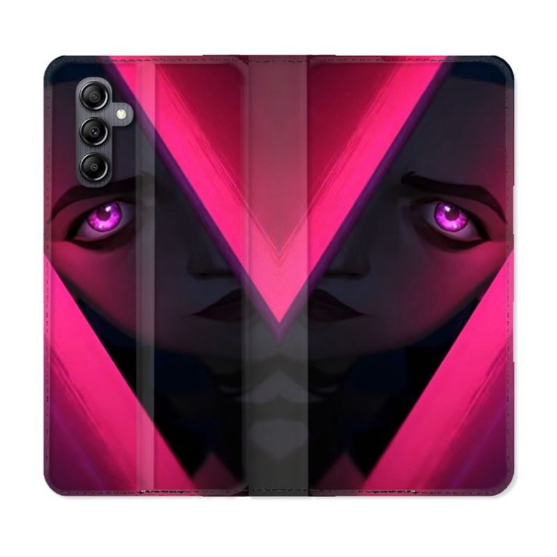 Housse Cuir Portefeuille pour Samsung Galaxy S24 Arcane Jynx Rose