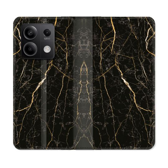 Housse cuir portefeuille pour Xiaomi Redmi Note 13 5G Texture Marbre Noir