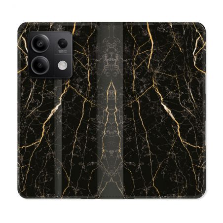 Housse cuir portefeuille pour Xiaomi Redmi Note 13 5G Texture Marbre Noir