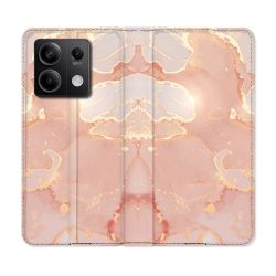 Housse cuir portefeuille pour Xiaomi Redmi Note 13 5G Texture Marbre Rose