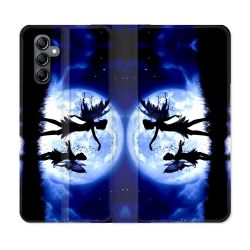 Housse Cuir Portefeuille pour Samsung Galaxy S24 Fantastique Fee Lune