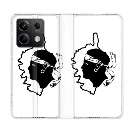 Housse cuir portefeuille pour Xiaomi Redmi Note 13 5G Voyage Corse Blanc