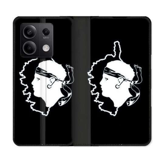 Housse cuir portefeuille pour Xiaomi Redmi Note 13 5G Voyage Corse Noir