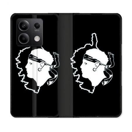 Housse cuir portefeuille pour Xiaomi Redmi Note 13 5G Voyage Corse Noir