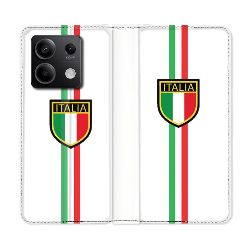 Housse cuir portefeuille pour Xiaomi Redmi Note 13 5G Voyage Italie 3 Blanc