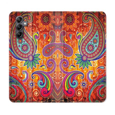 Housse Cuir Portefeuille pour Samsung Galaxy S24 Fleur Psychedelic
