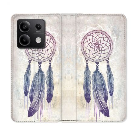Housse cuir portefeuille pour Xiaomi Redmi Note 13 5G Zen Attrape Reve Blanc