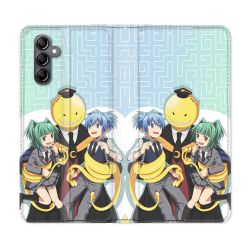 Housse Cuir Portefeuille pour Samsung Galaxy S24 Manga Assassination Classroom Kuro Trio