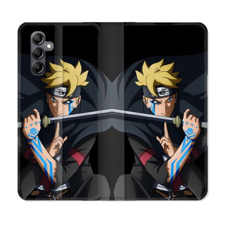 Housse Cuir Portefeuille pour Samsung Galaxy S24 Manga Boruto Tatouage