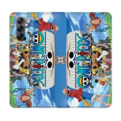 Housse Cuir Portefeuille pour Samsung Galaxy S24 Manga One Piece Sunny