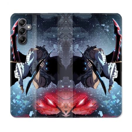 Housse Cuir Portefeuille pour Samsung Galaxy S24 Manga Solo Leveling Sung Epee