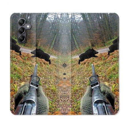 Housse Cuir Portefeuille pour Samsung Galaxy A15 4G / 5G Chasse Vision Tir