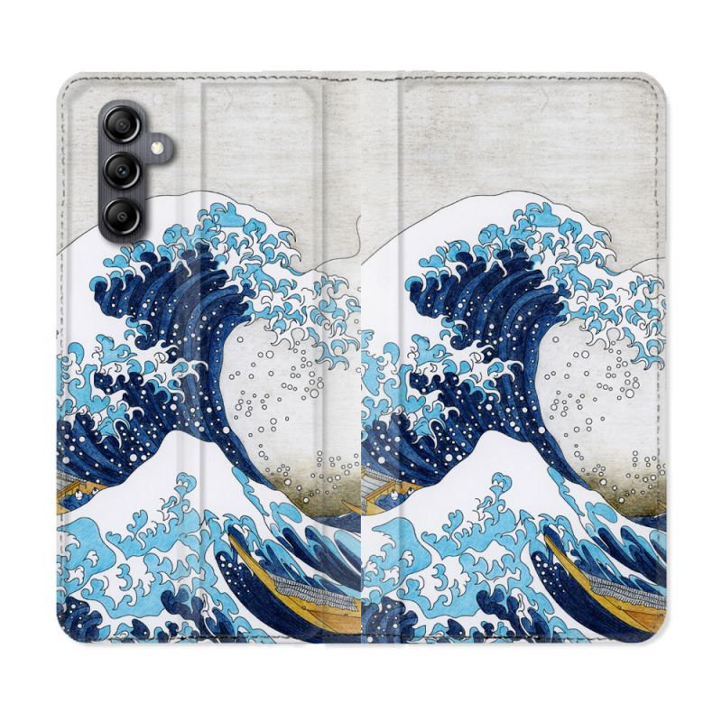 Housse Cuir Portefeuille pour Samsung Galaxy S24 Peinture La Grande Vague