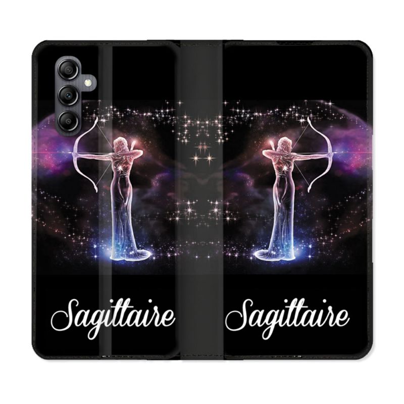 Housse Cuir Portefeuille pour Samsung Galaxy S24 Signe Zodiaque 2 Sagittaire