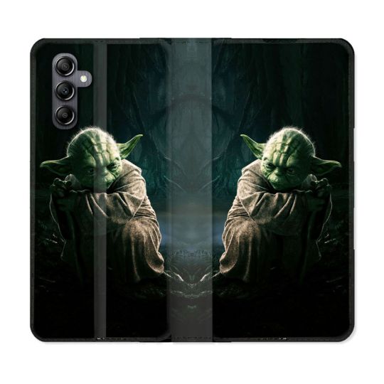 Housse Cuir Portefeuille pour Samsung Galaxy S24 Star Wars - Yoda sombre