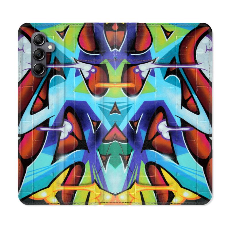 Housse Cuir Portefeuille pour Samsung Galaxy S24 Street Art Graf Color