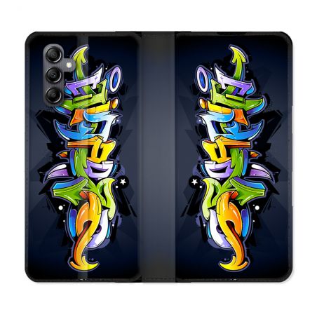 Housse Cuir Portefeuille pour Samsung Galaxy S24 Street Art Graffiti