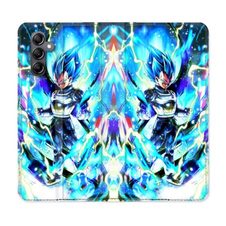 Housse Cuir Portefeuille pour Samsung Galaxy A15 4G / 5G Manga Dragon Ball Vegeta Bleu