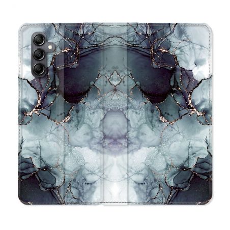 Housse Cuir Portefeuille pour Samsung Galaxy S24 Texture Marbre Gris