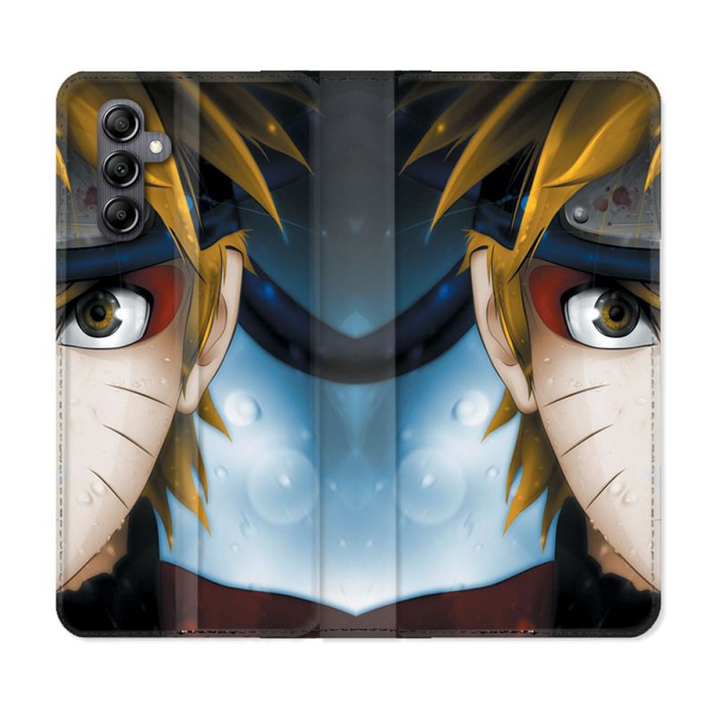 Housse Cuir Portefeuille pour Samsung Galaxy A15 4G / 5G Manga Naruto Blanc