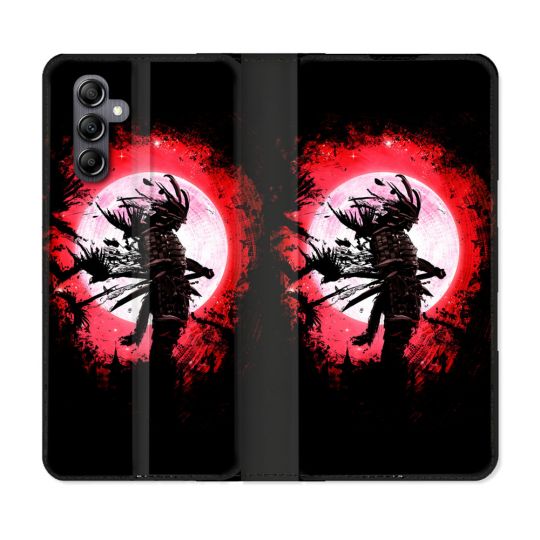 Housse Cuir Portefeuille pour Samsung Galaxy S24 Voyage Japon Samourai