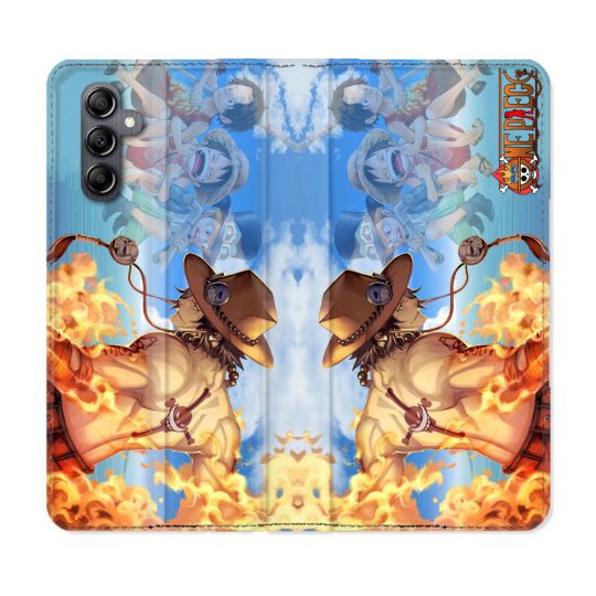 Housse Cuir Portefeuille pour Samsung Galaxy A15 4G / 5G Manga One Piece Ace Color